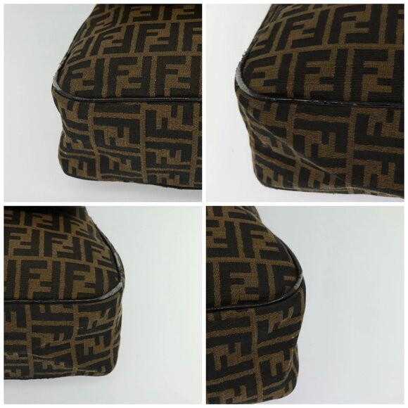 FENDI Zucca Canvas Hand Bag Black Brown Auth ar13658 - Picture 14 of 16